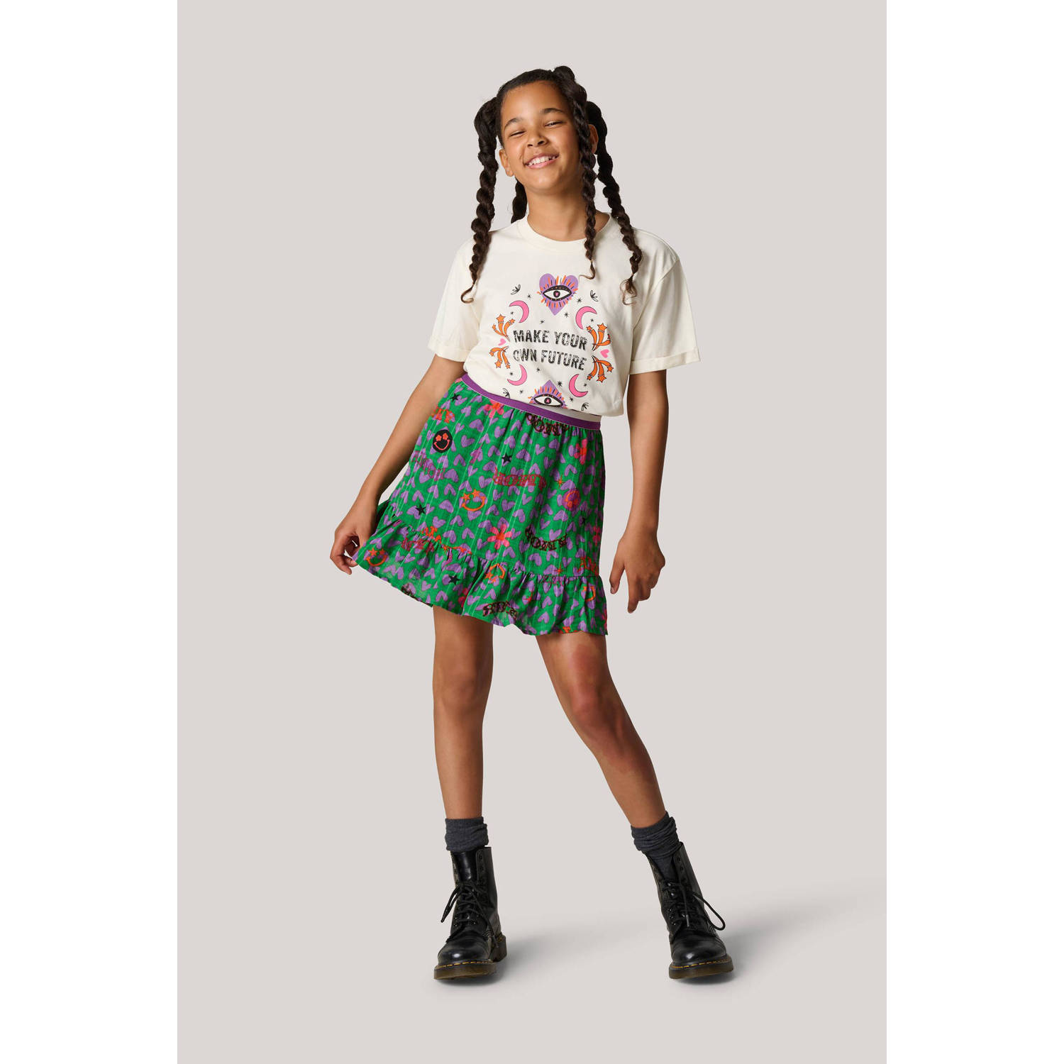 Shoeby T-shirt met printopdruk gebroken wit