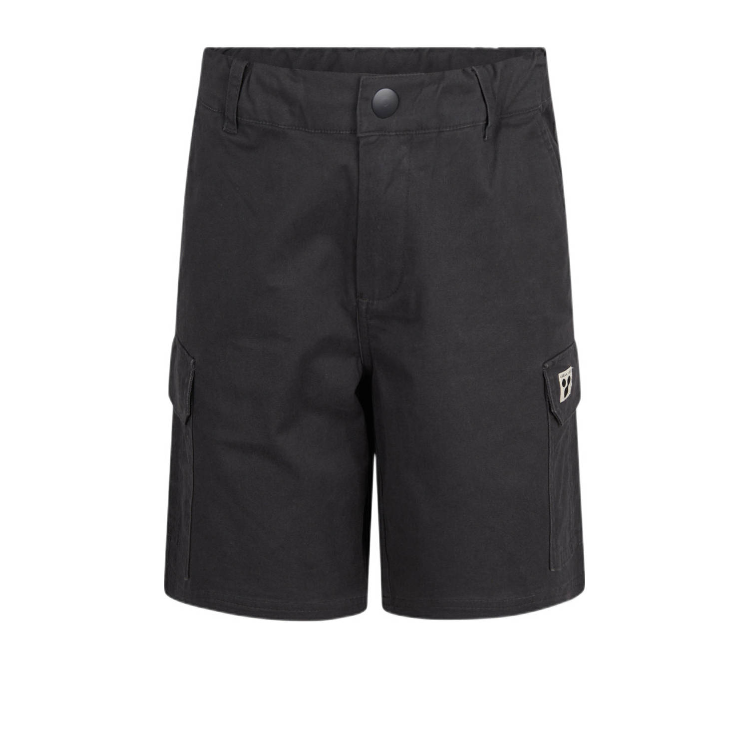 Shoeby regular fit cargo short donkergrijs Korte broek Zwart Jongens Katoen 158 164