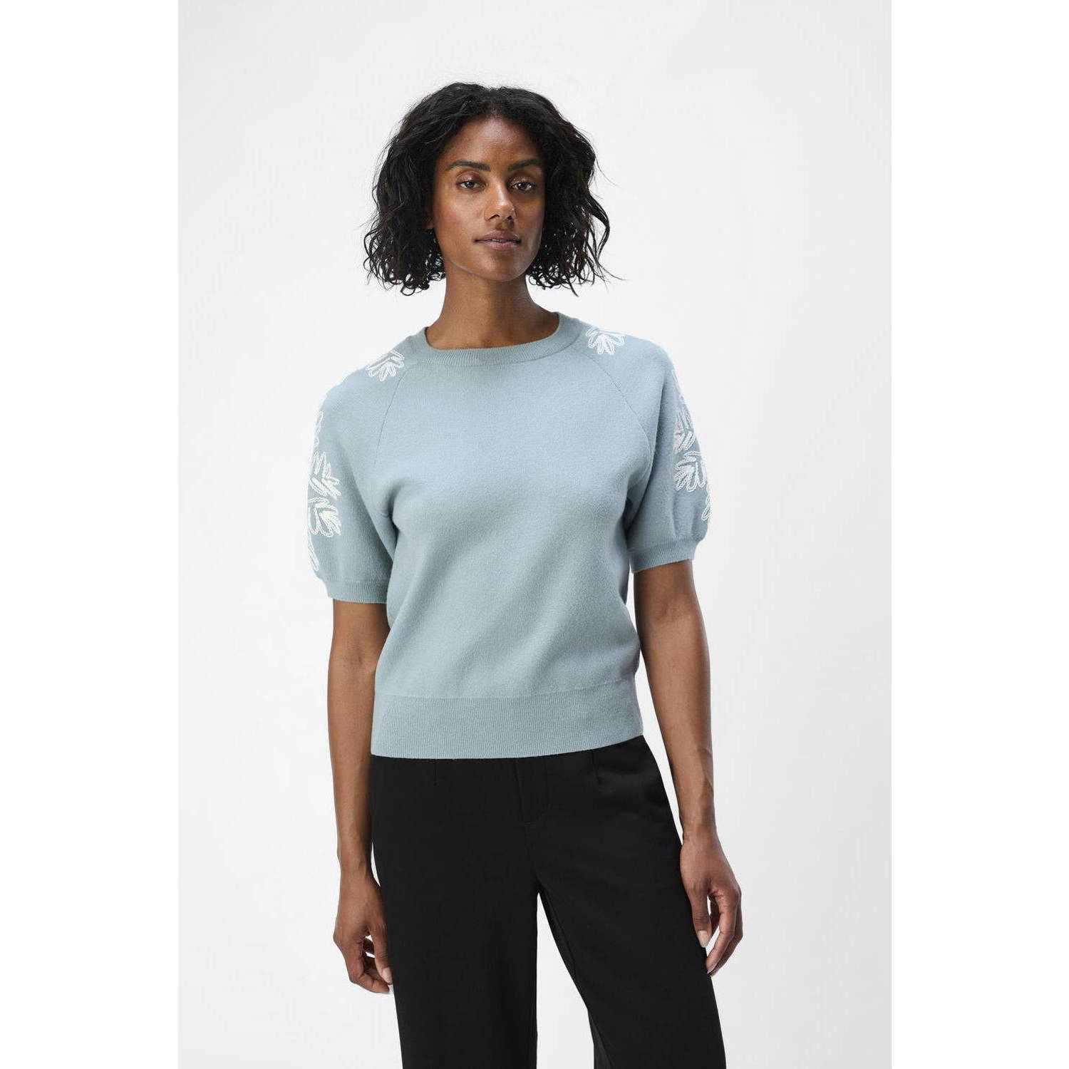 OBJECT knitted top OBJRASHIA lichtblauw