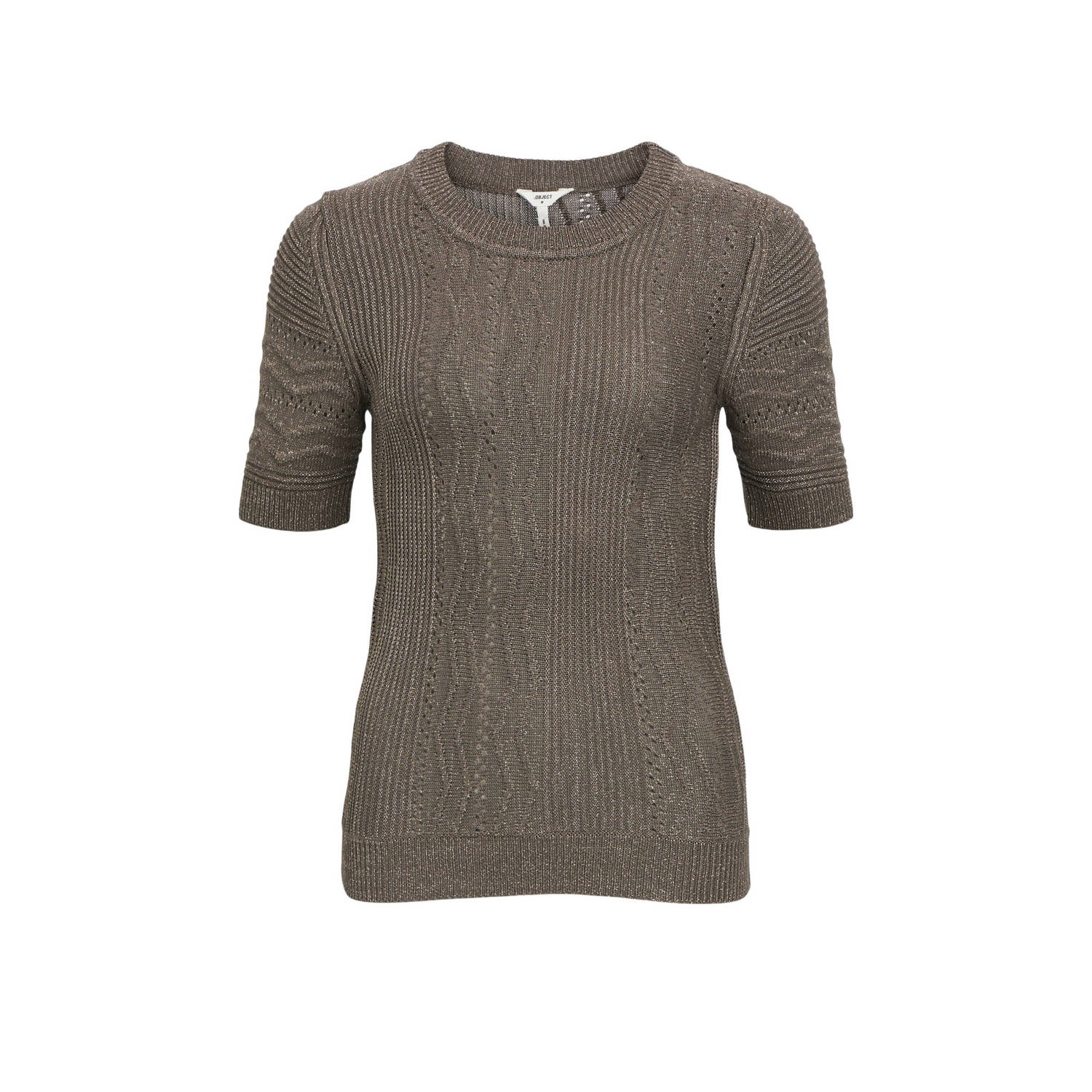 OBJECT Dames Tops & T-shirts Objfriella Knit S s Sli Pullover Groen