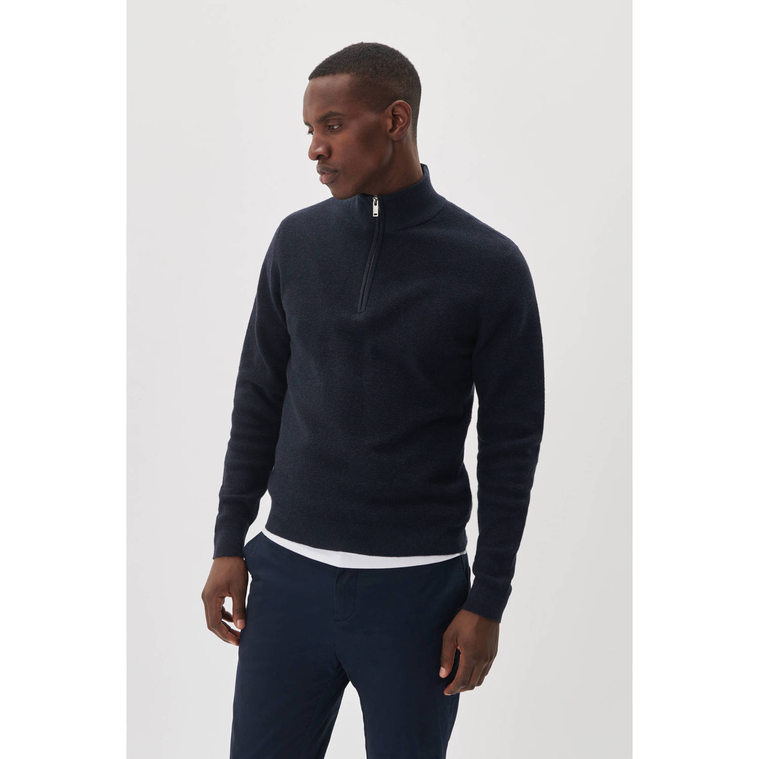 Matinique gebreide trui MAlagoon Z donkerblauw