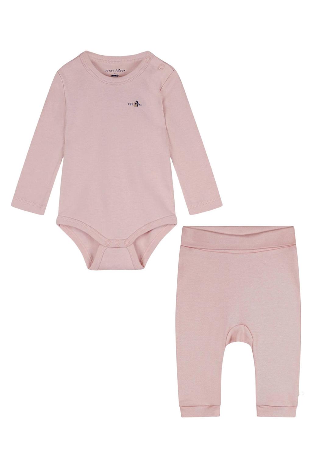 Petite Maison romper + babybroek Stormy roze