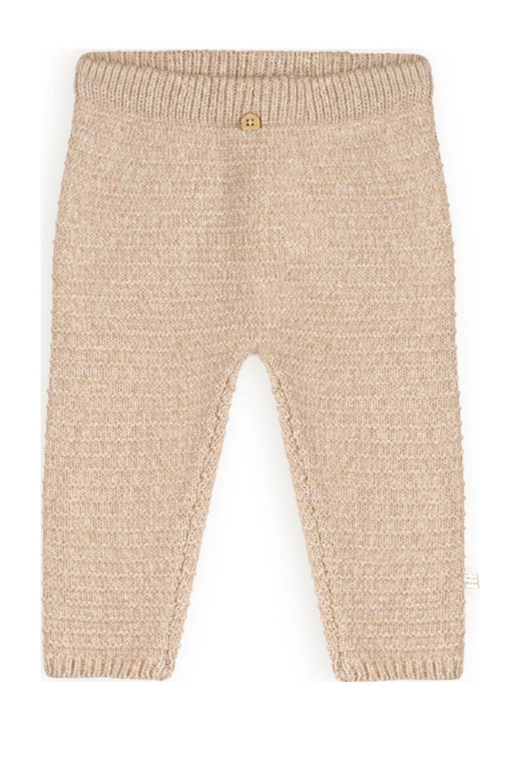 Beige meisjes Petite Maison baby regular fit broek Seol van katoen met effen