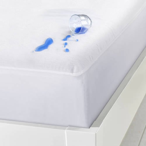 NOUS Living katoenen molton pu waterafstotend hoeslaken wit (28 cm matrasdikte) afbeelding