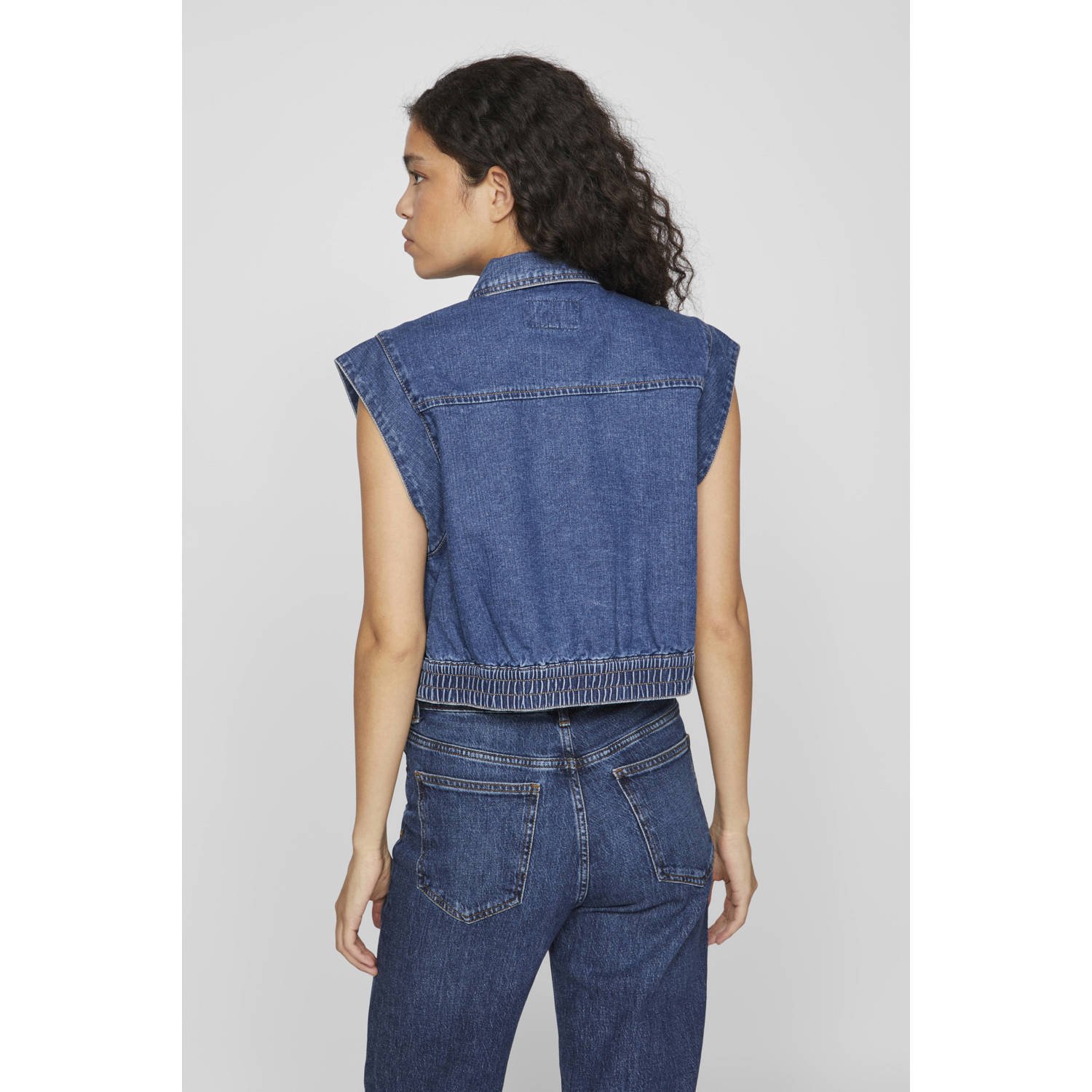 VILA gilet VICA medium blue denim