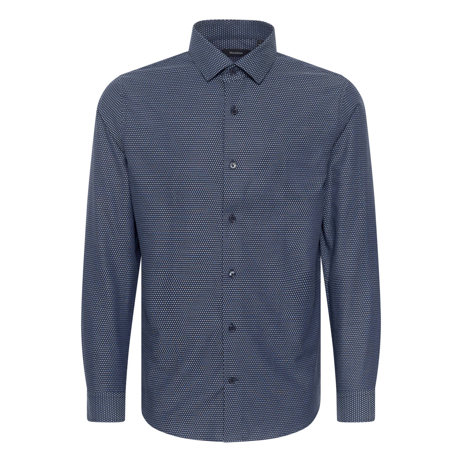Matinique regular fit overhemd MAtrostol met all over print Dark Navy