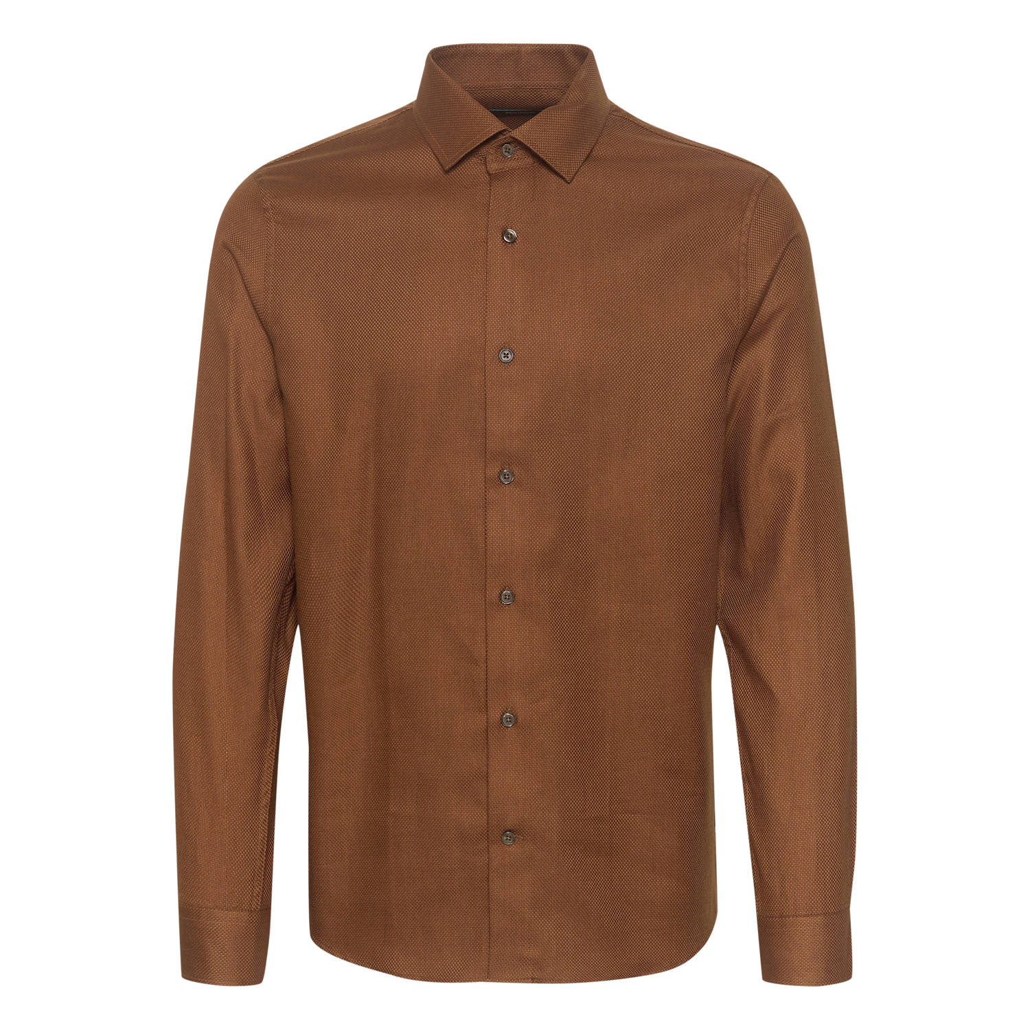 Matinique regular fit overhemd MAtrostol met all over print Cambridge Brown