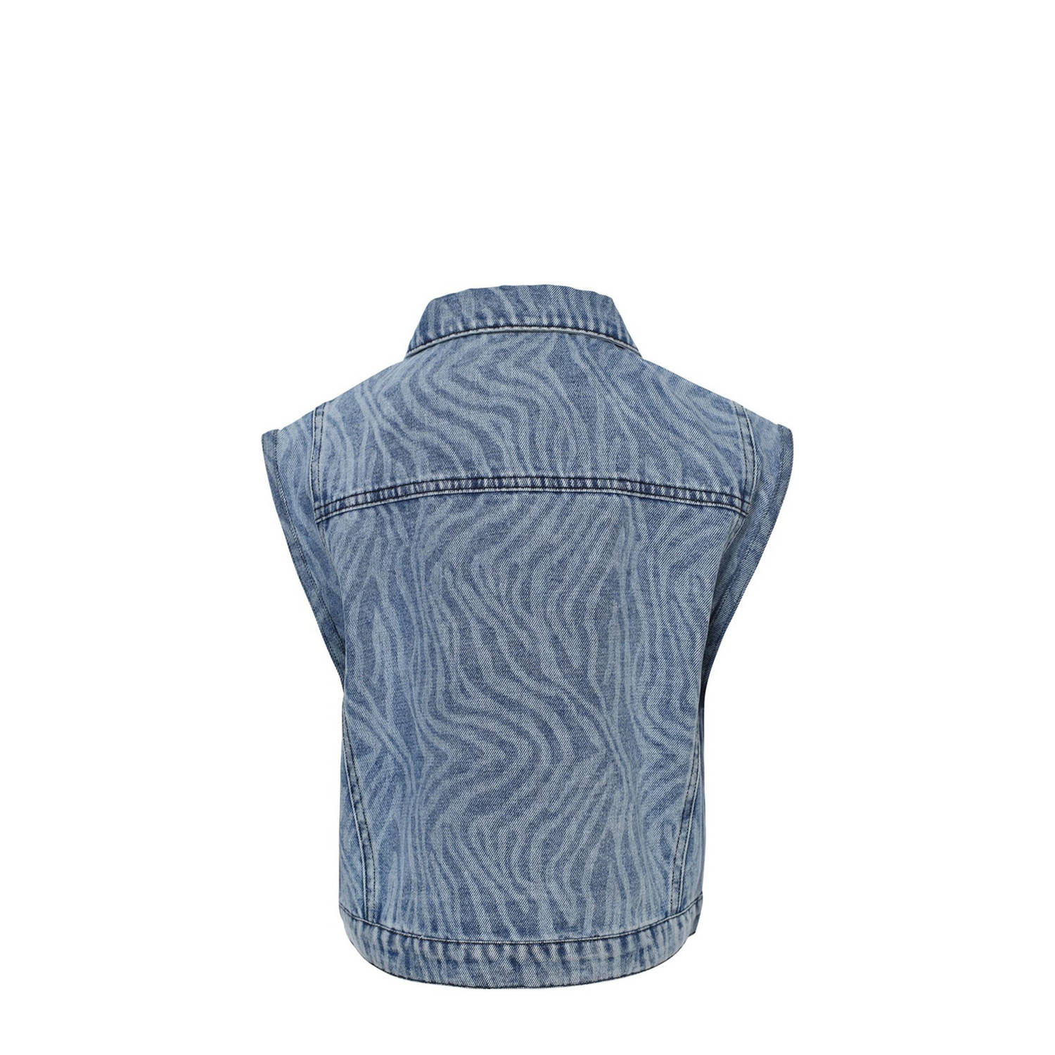 LOOXS 10sixteen gilet met all over print medium blue denim