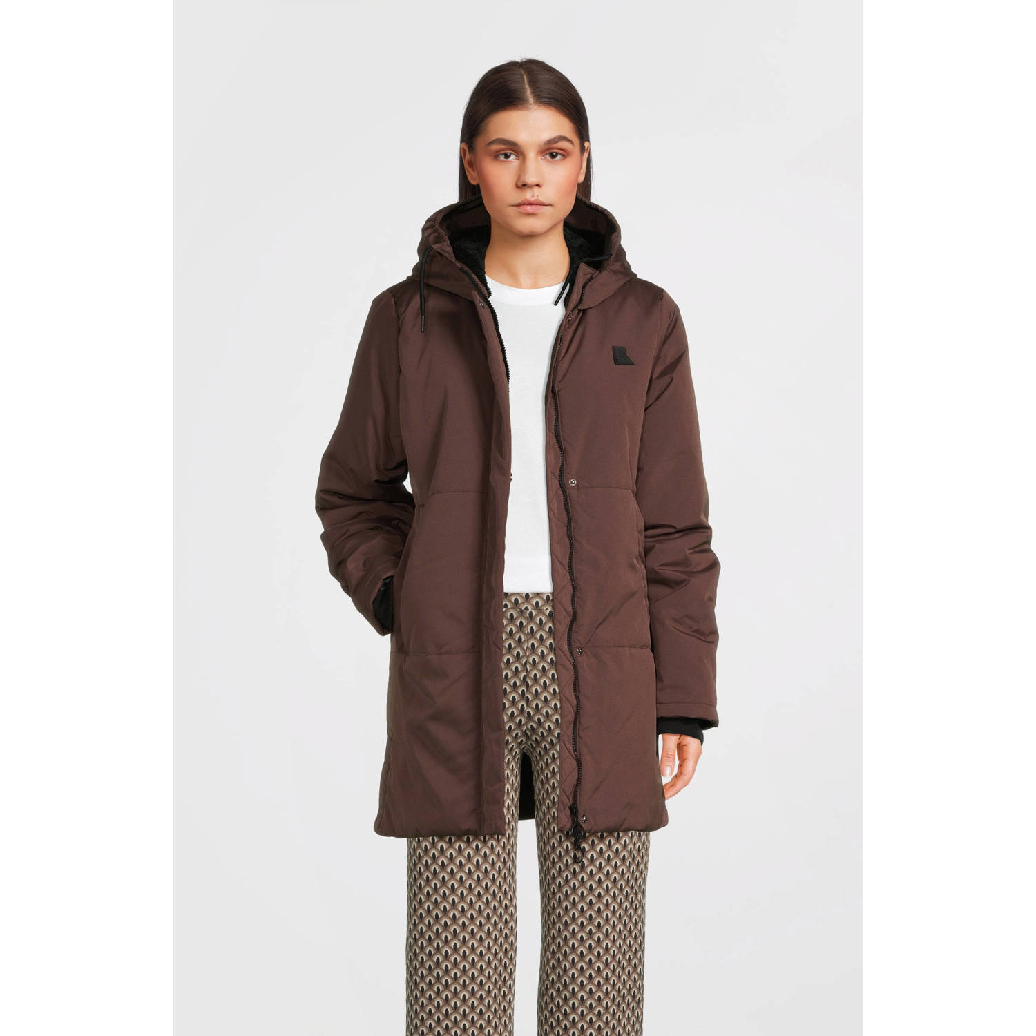 LOOXS 10sixteen gewatteerde winterjas hazelnootbruin