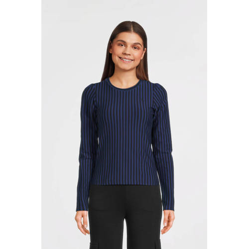 LOOXS 10sixteen gestreepte top blauw/zwart afbeelding