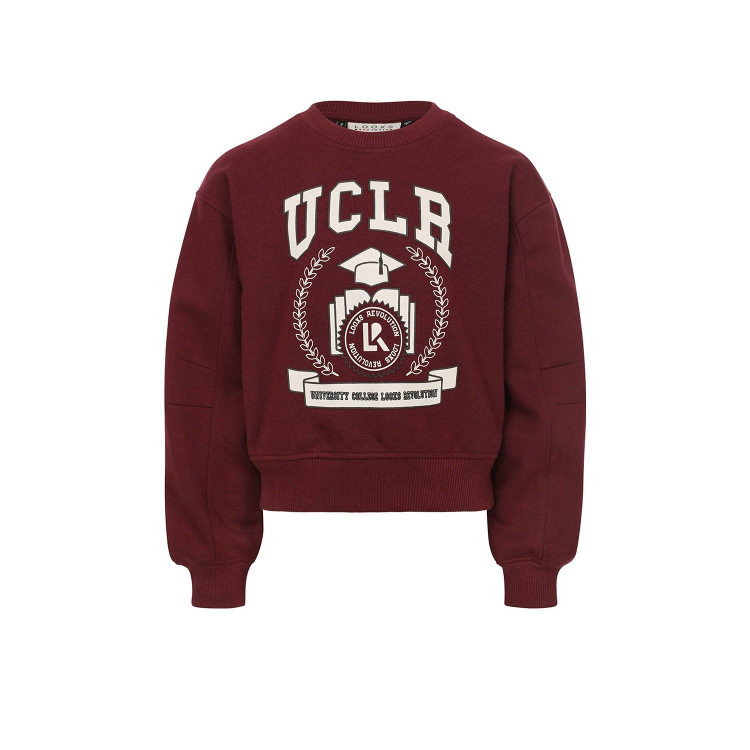 LOOXS 10sixteen sweater met printopdruk wijnrood