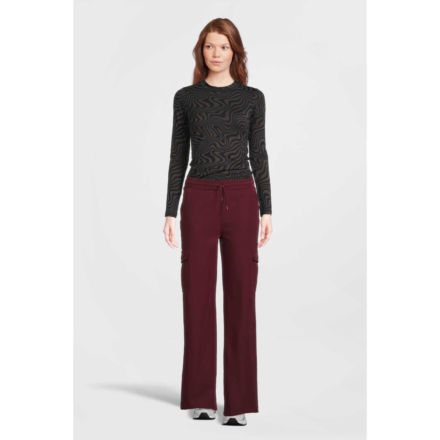 LOOXS 10sixteen loose fit cargobroek wijnrood