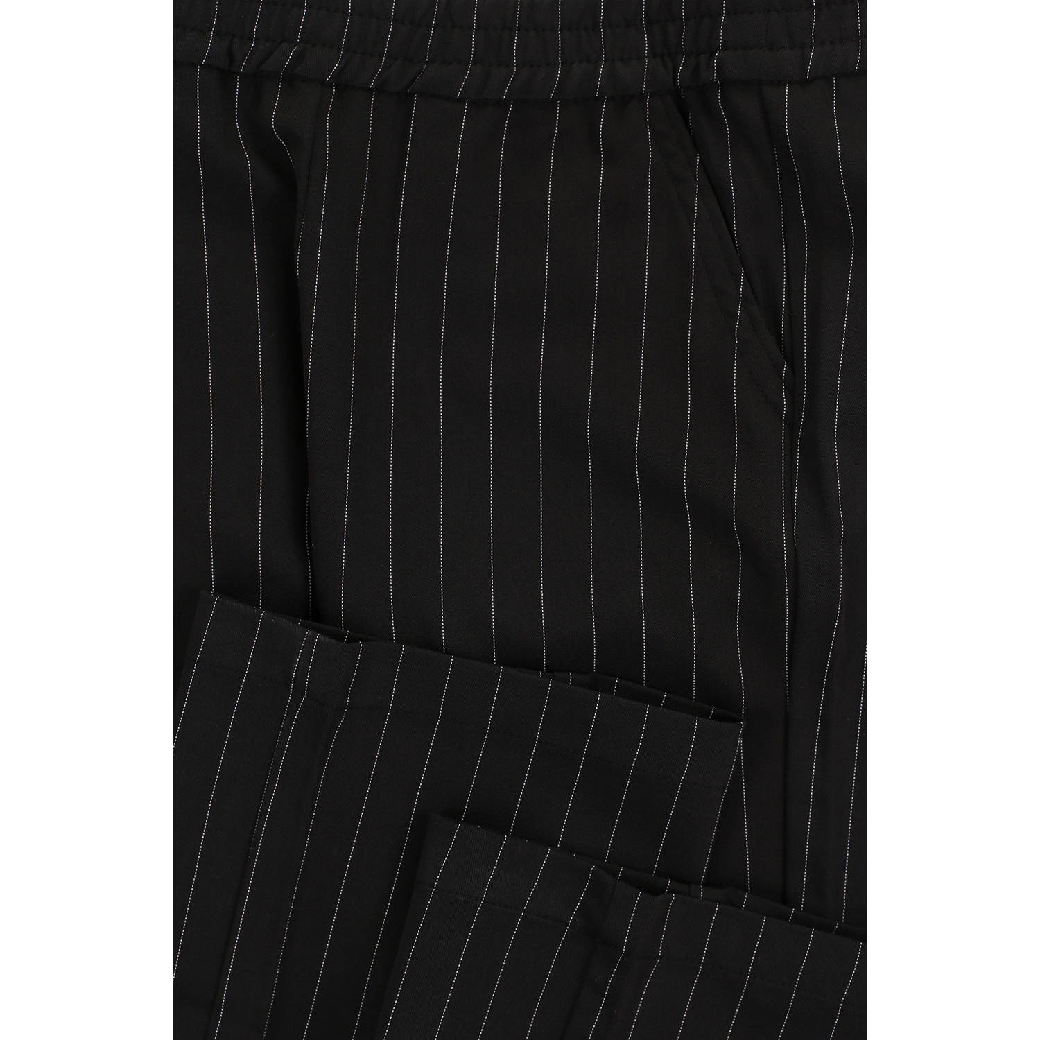 LOOXS 10sixteen gestreepte loose fit broek zwart