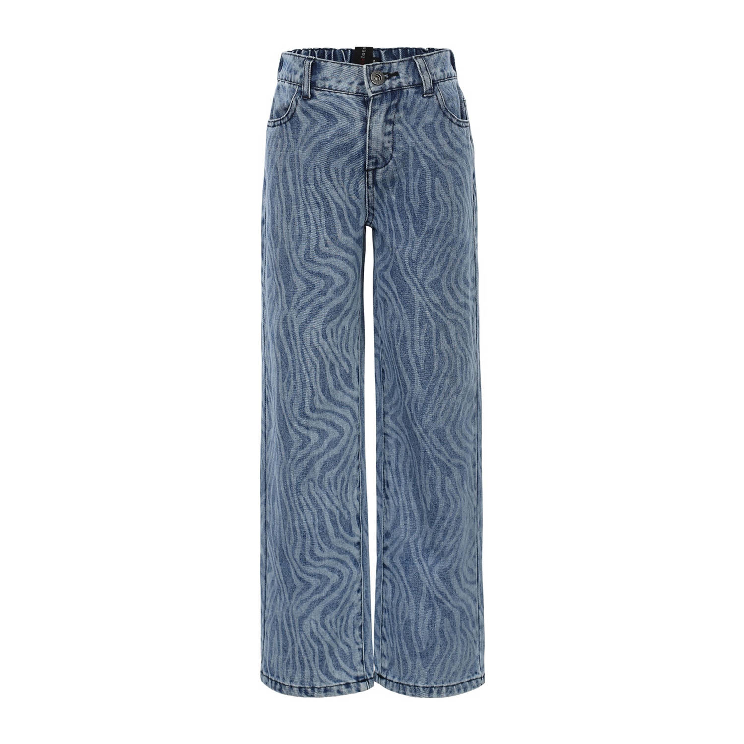 LOOXS 10sixteen loose fit jeans met all over print royal blue