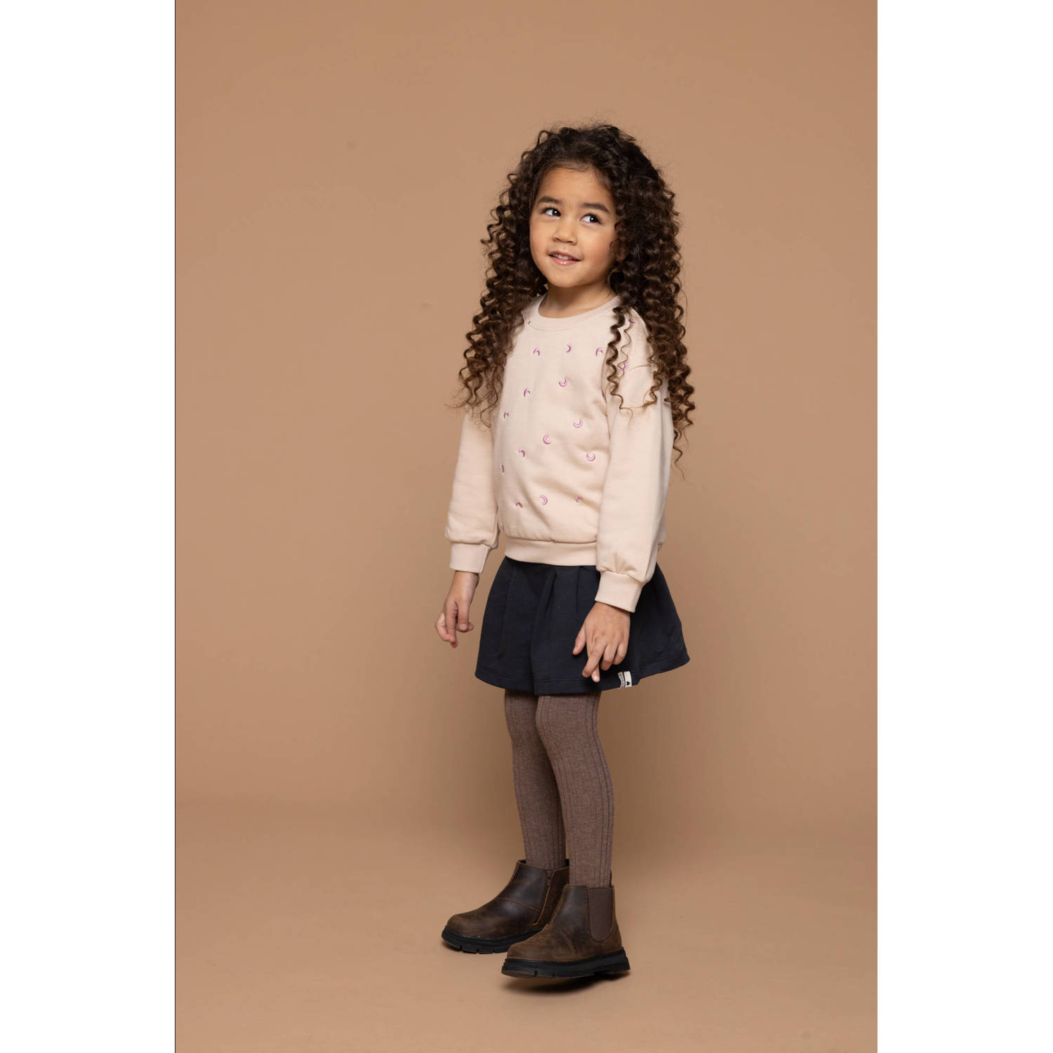 LOOXS little sweater met all over print ecru