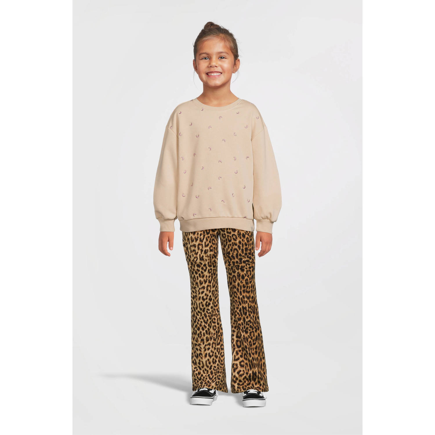 LOOXS little sweater met all over print ecru