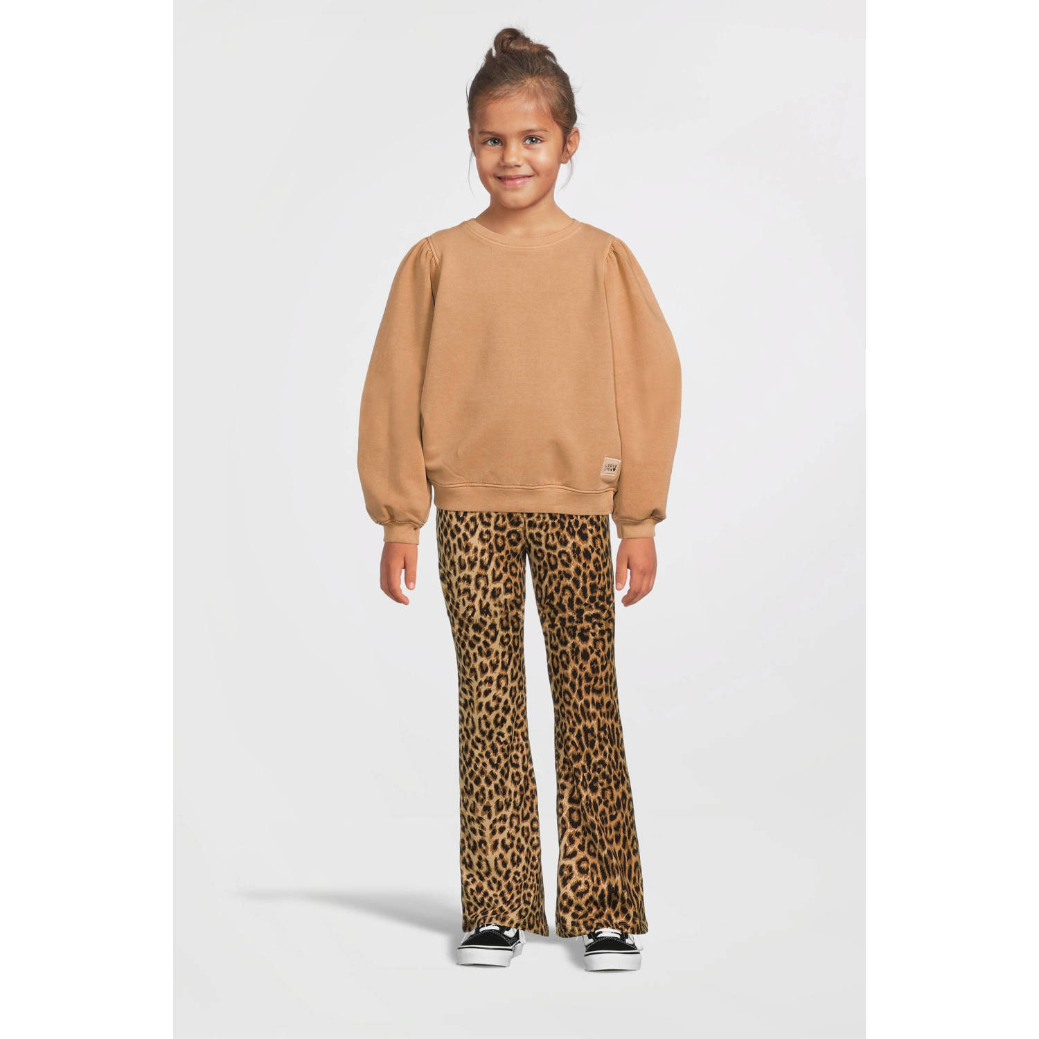 LOOXS little sweater met backprint bruin