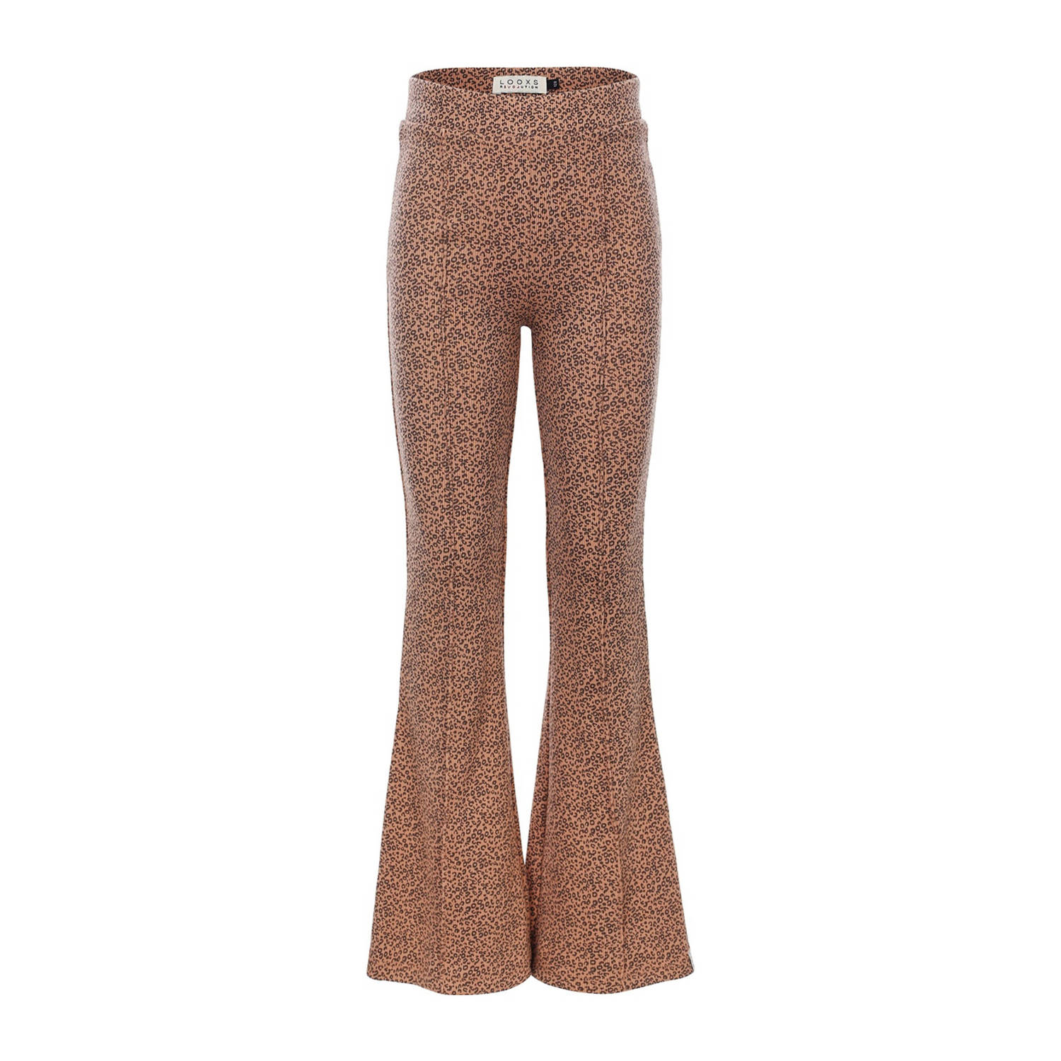 LOOXS little broek met all over print bruin Meisjes Stretchkatoen All over print 110
