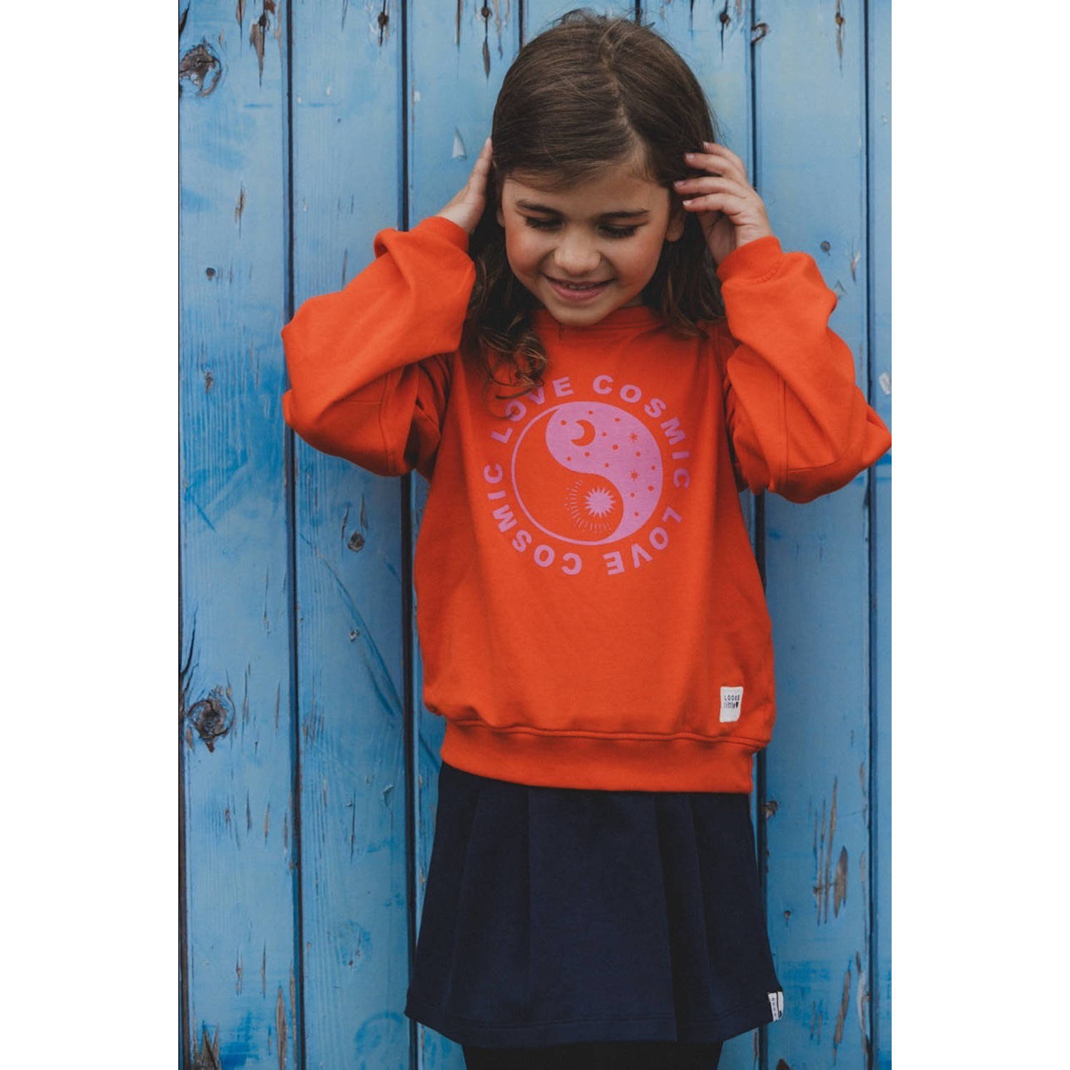LOOXS little sweater met printopdruk oranje