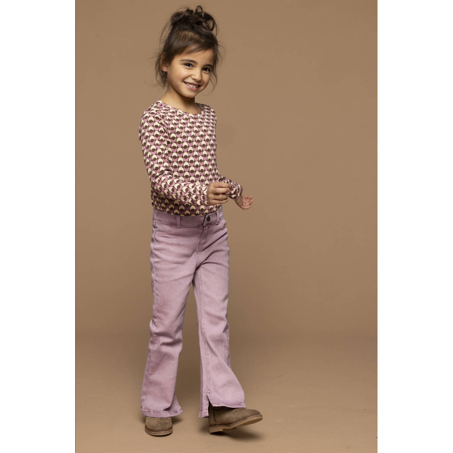 LOOXS little flared jeans lila Paars Meisjes Stretchkatoen Effen 104