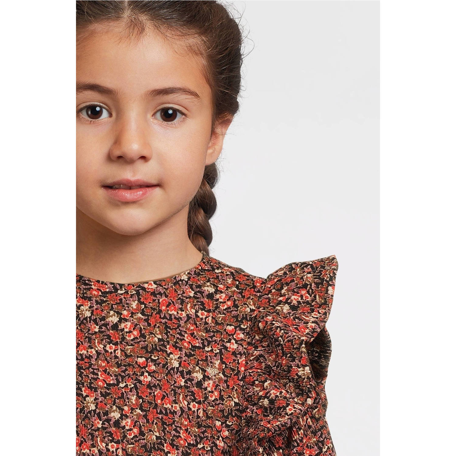 LOOXS little gebloemde jurk oranje