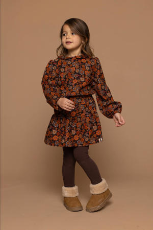 gebloemde corduroy blouse oranje
