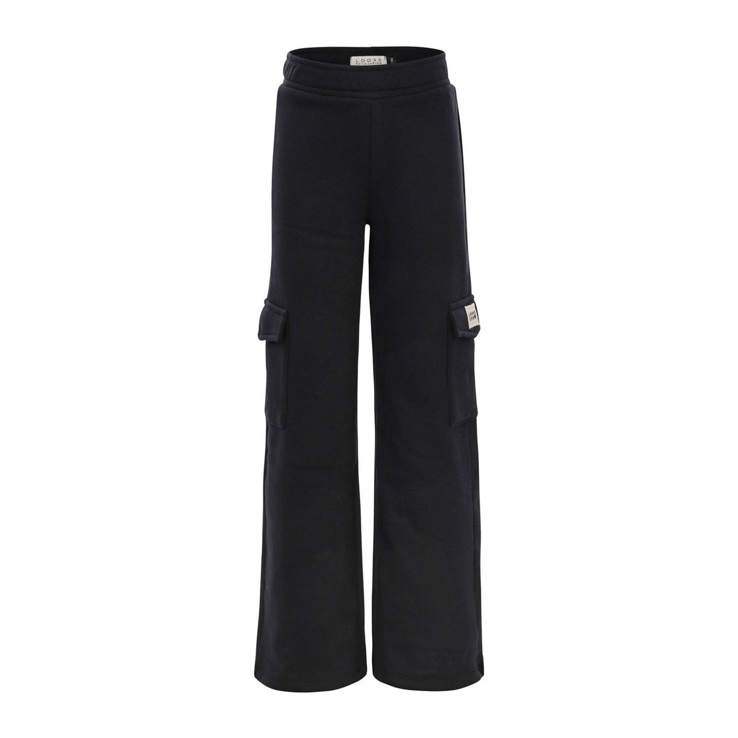 LOOXS little wide leg cargobroek zwart