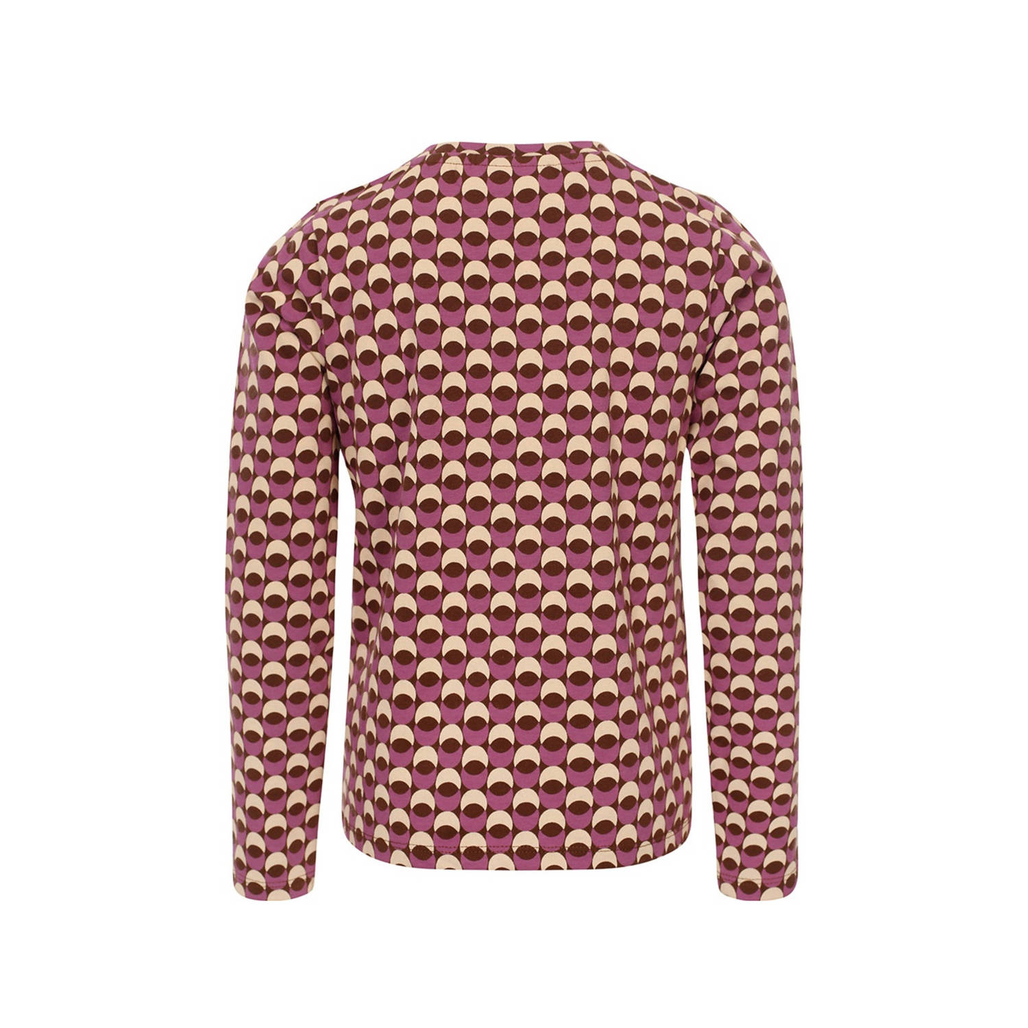 LOOXS little longsleeve met all over print paars bruin ecru