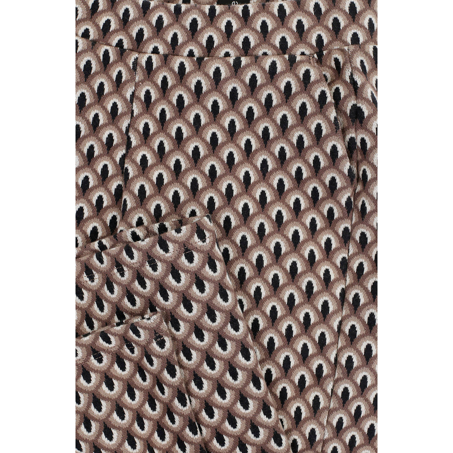 LOOXS 10sixteen loose fit broek met all over print beige zwart