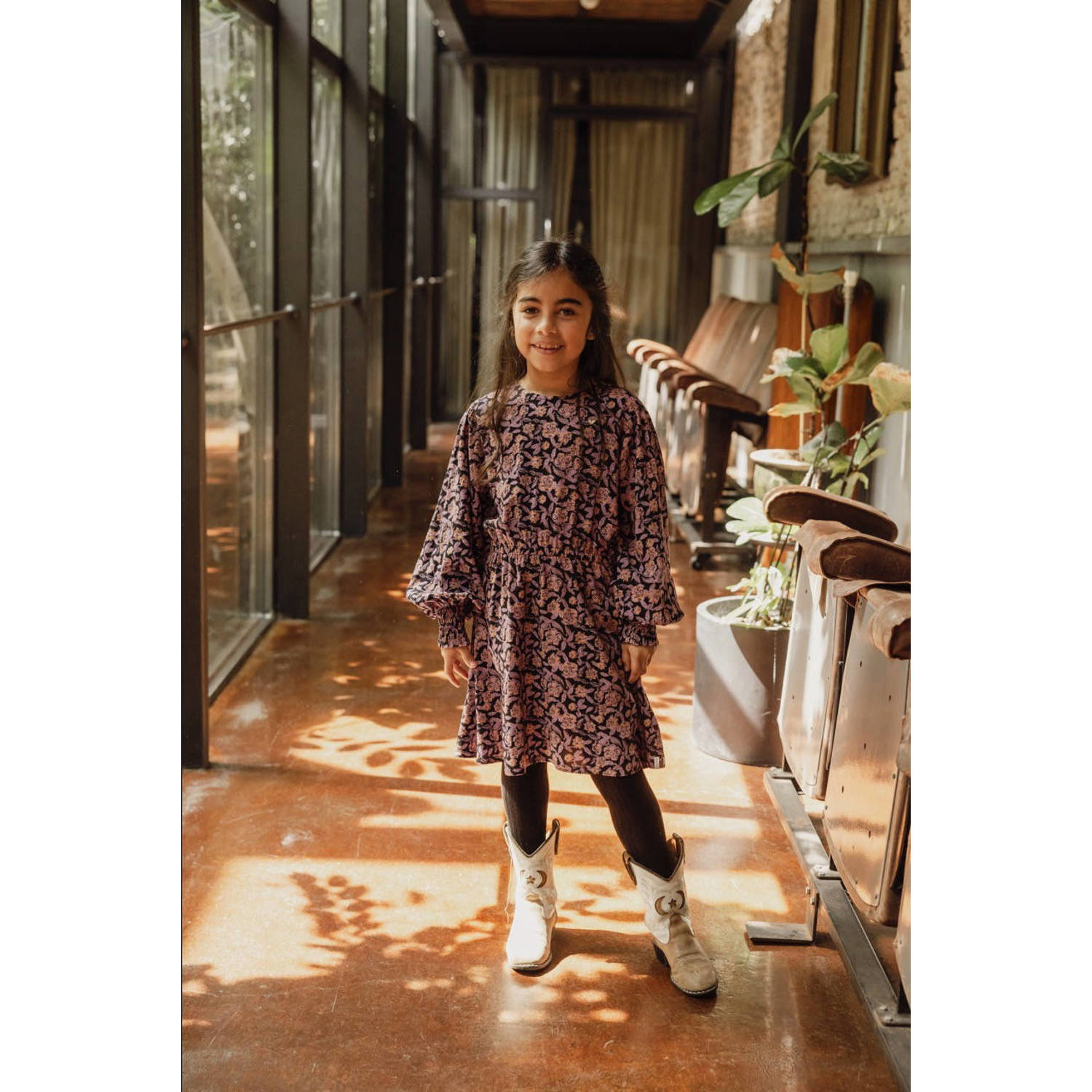 LOOXS little jurk met all over print paars