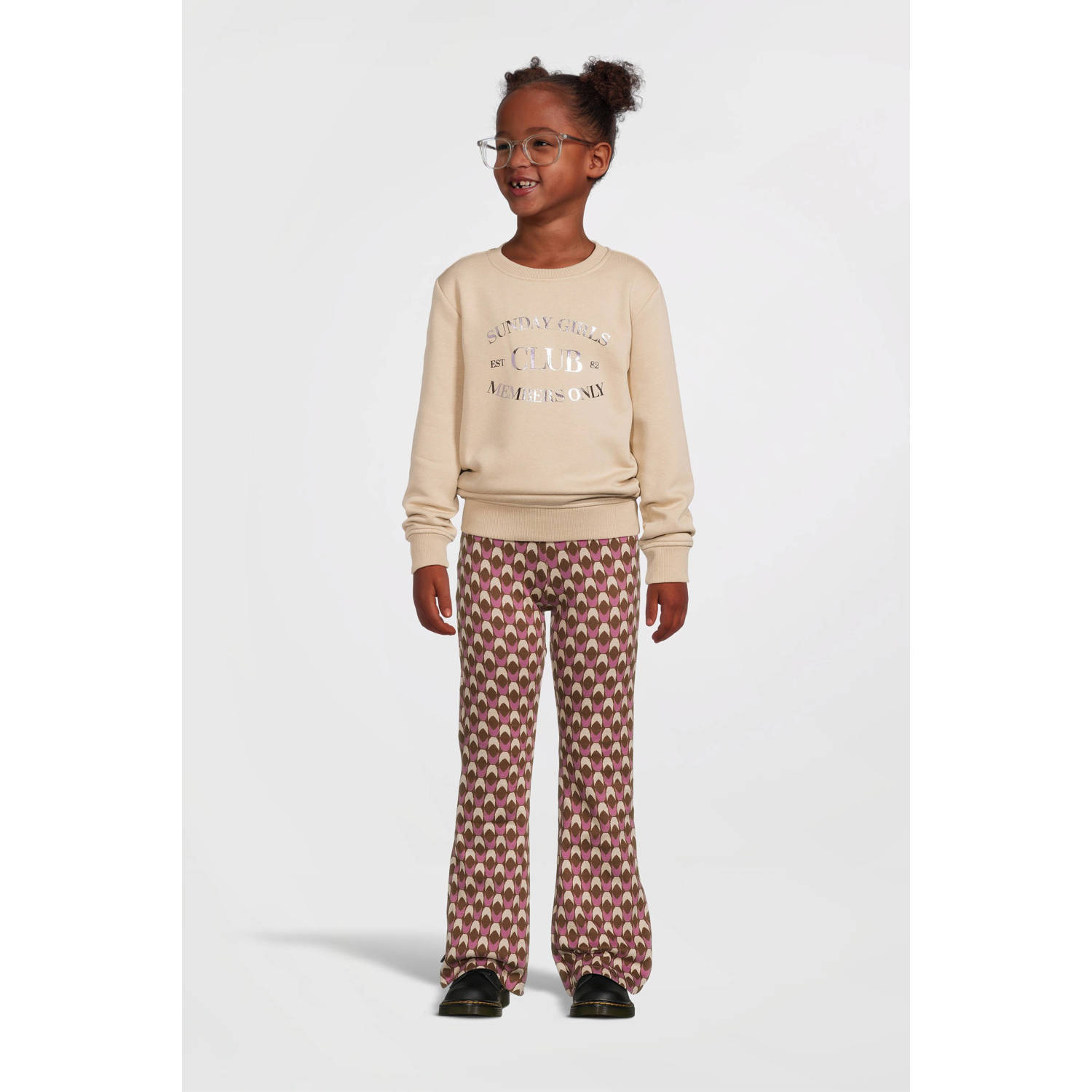 LOOXS little broek met all over print roze