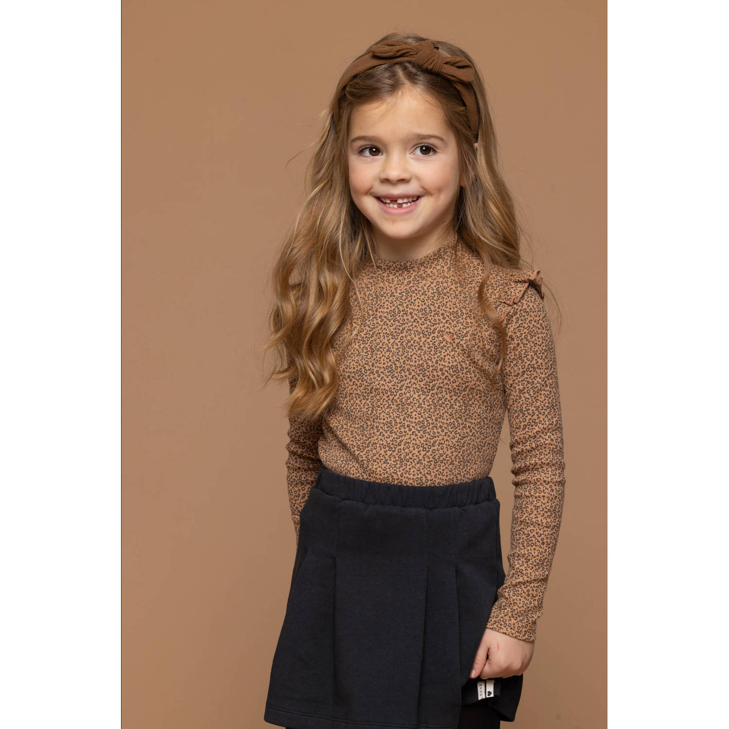 LOOXS little longsleeve met all over print bruin