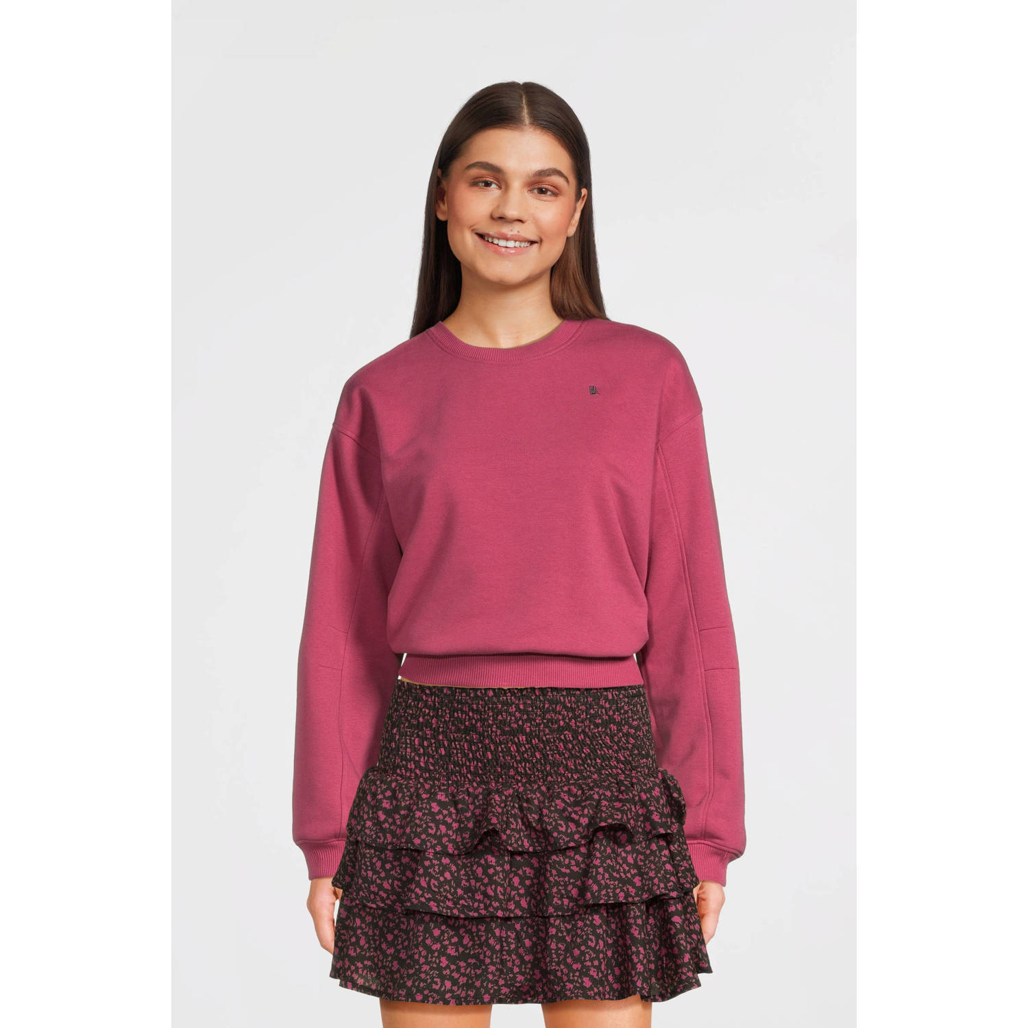 LOOXS 10sixteen sweater met printopdruk roze