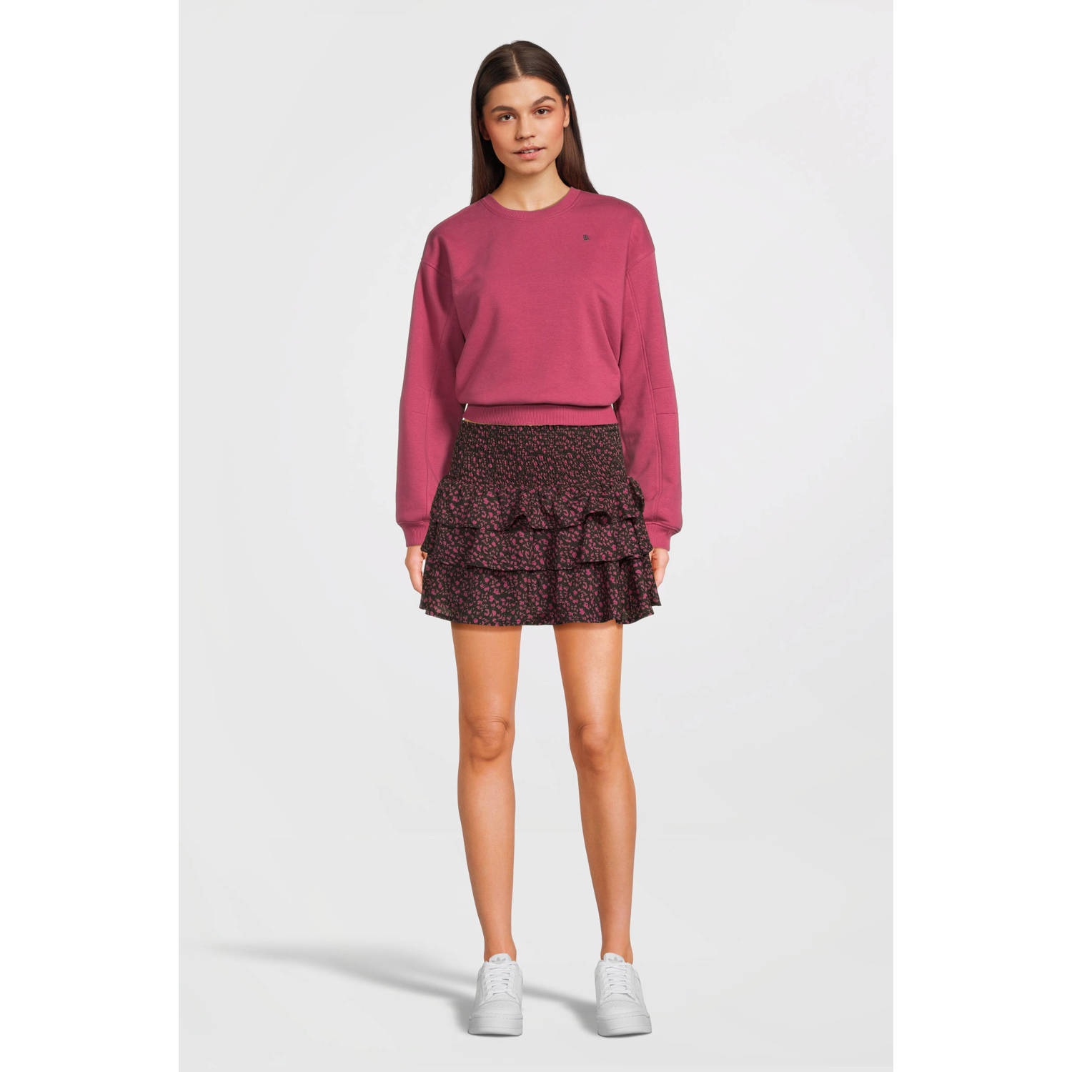 LOOXS 10sixteen sweater met printopdruk roze