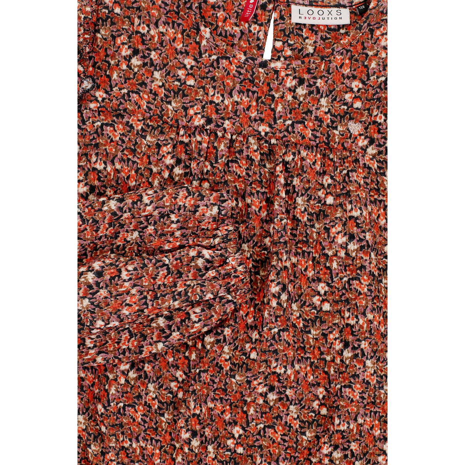 LOOXS little gebloemde top oranje