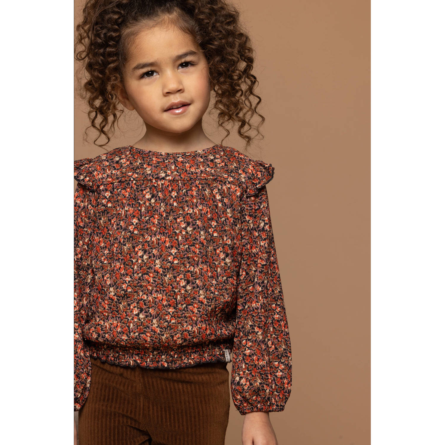 LOOXS little gebloemde top oranje