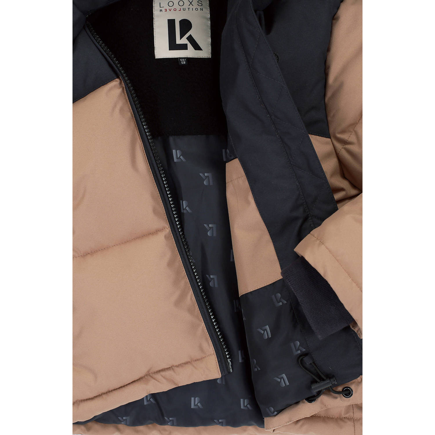LOOXS 10sixteen gewatteerde jas beige zwart