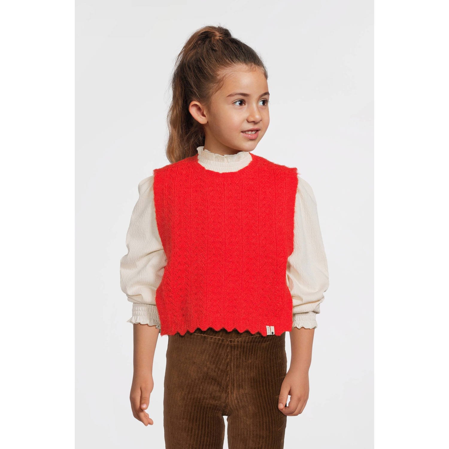 LOOXS little gilet oranje Meisjes Nylon Ronde hals Effen 104 110