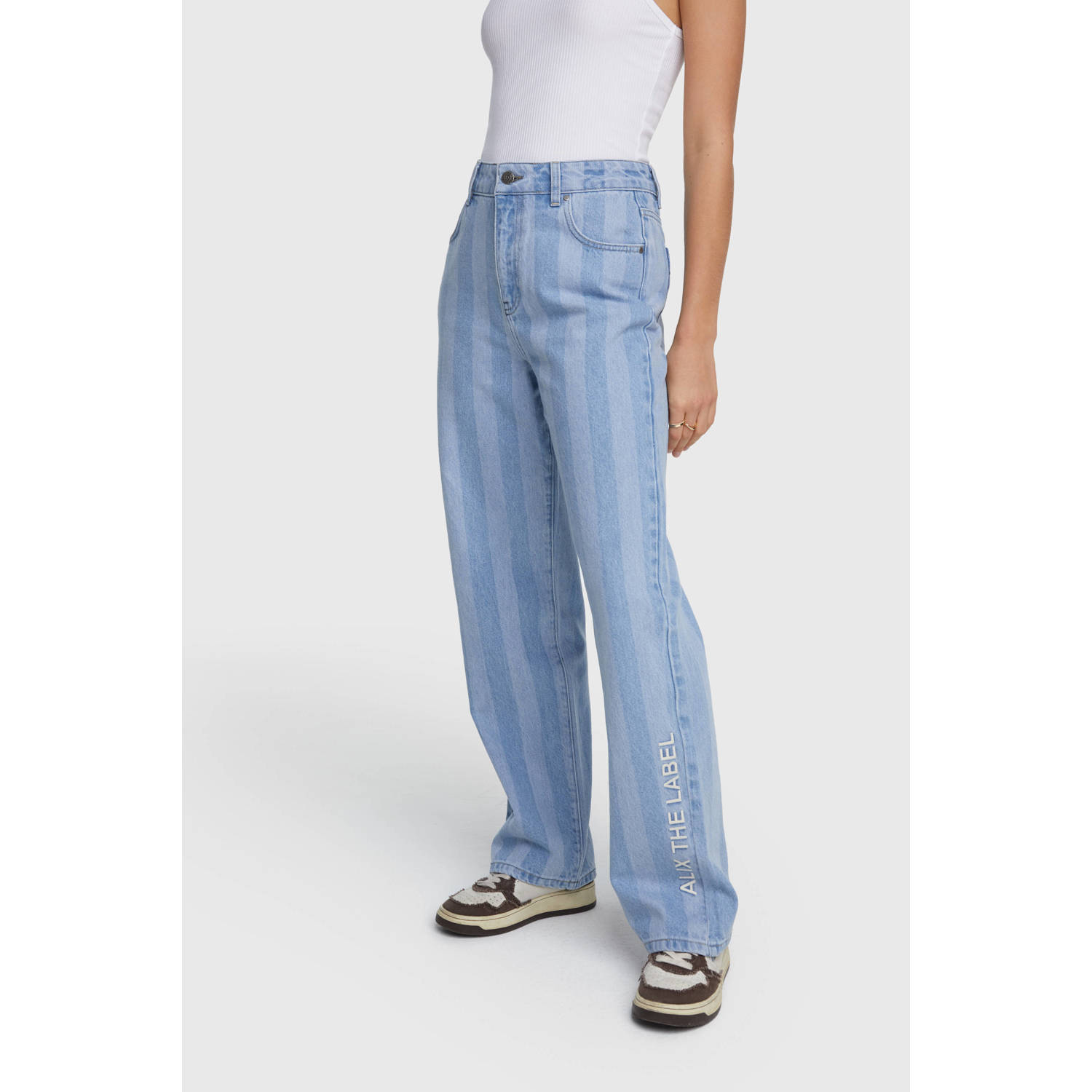 Alix the Label high waist wide leg jeans light blue denim