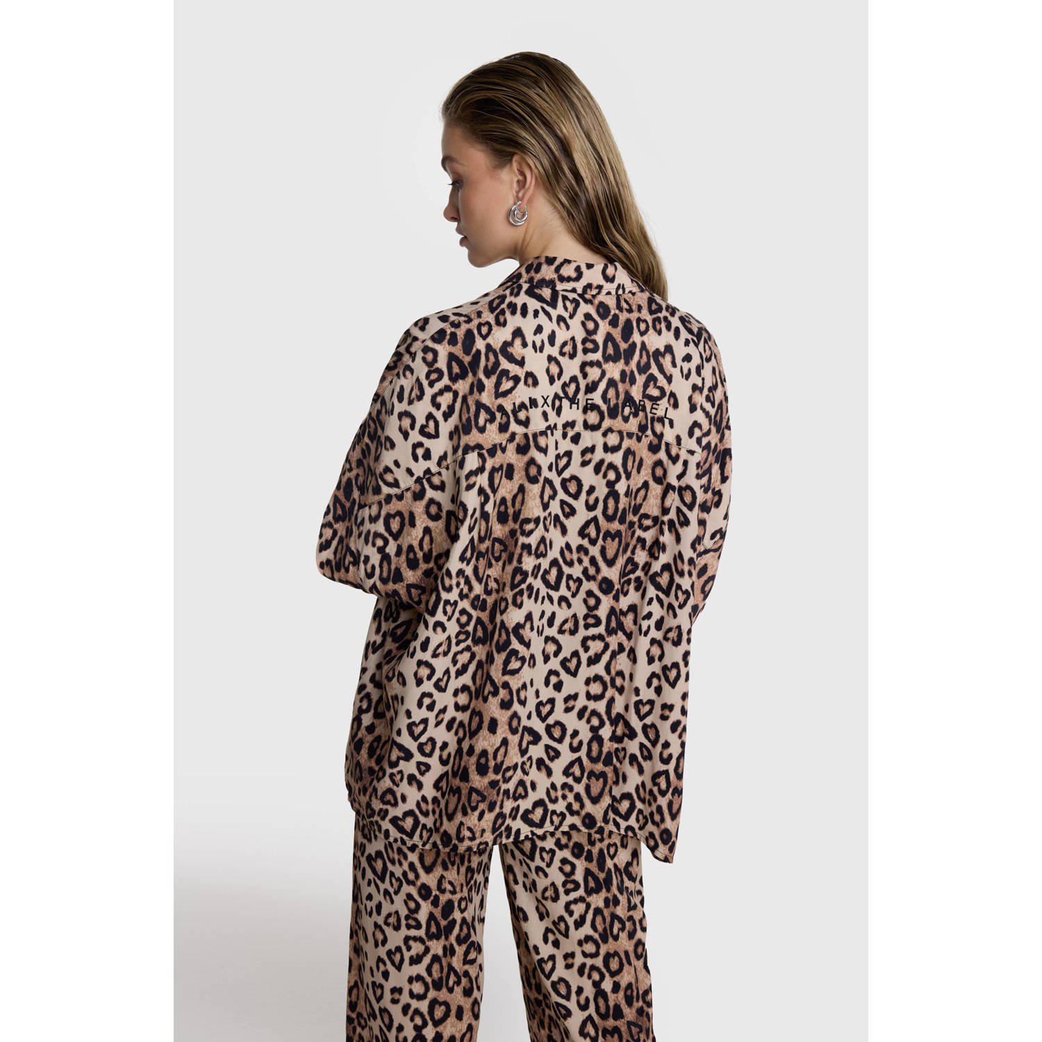 Alix the Label blouse met panterprint bruin zwart