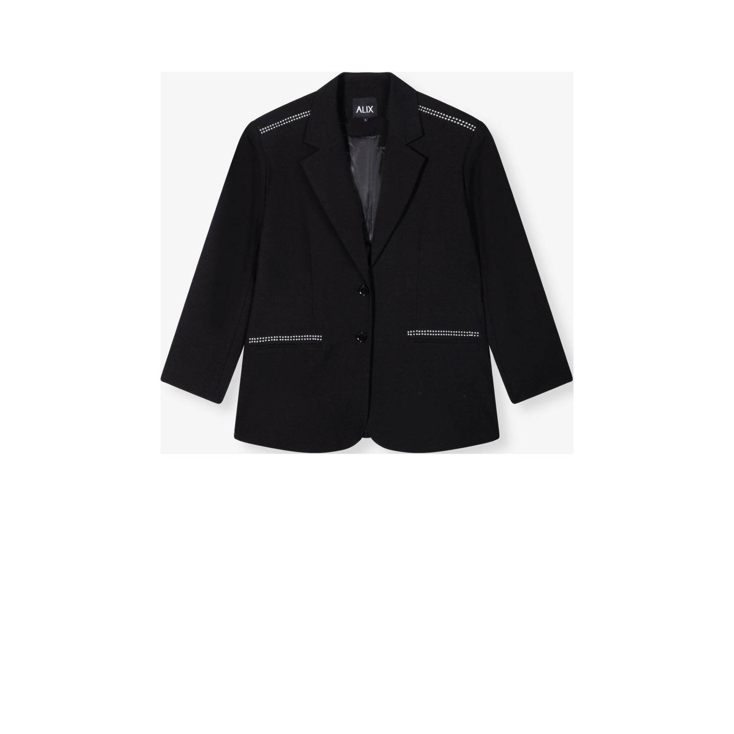 Alix The Label Studs Blazer met schouder- en zaknieten Black Dames