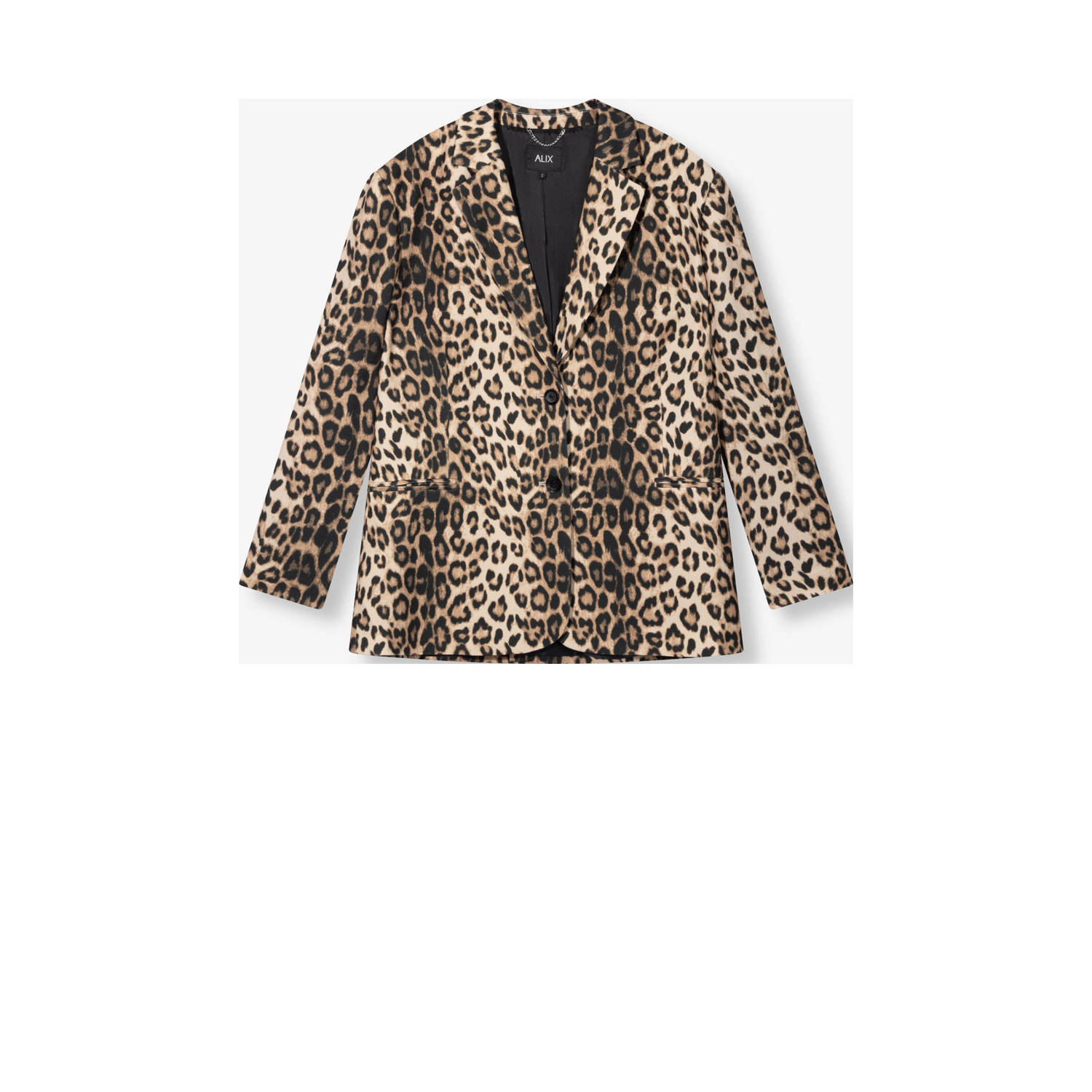 ALIX THE LABEL Dames Blazers Ladies Woven Leopard Blazer Bruin