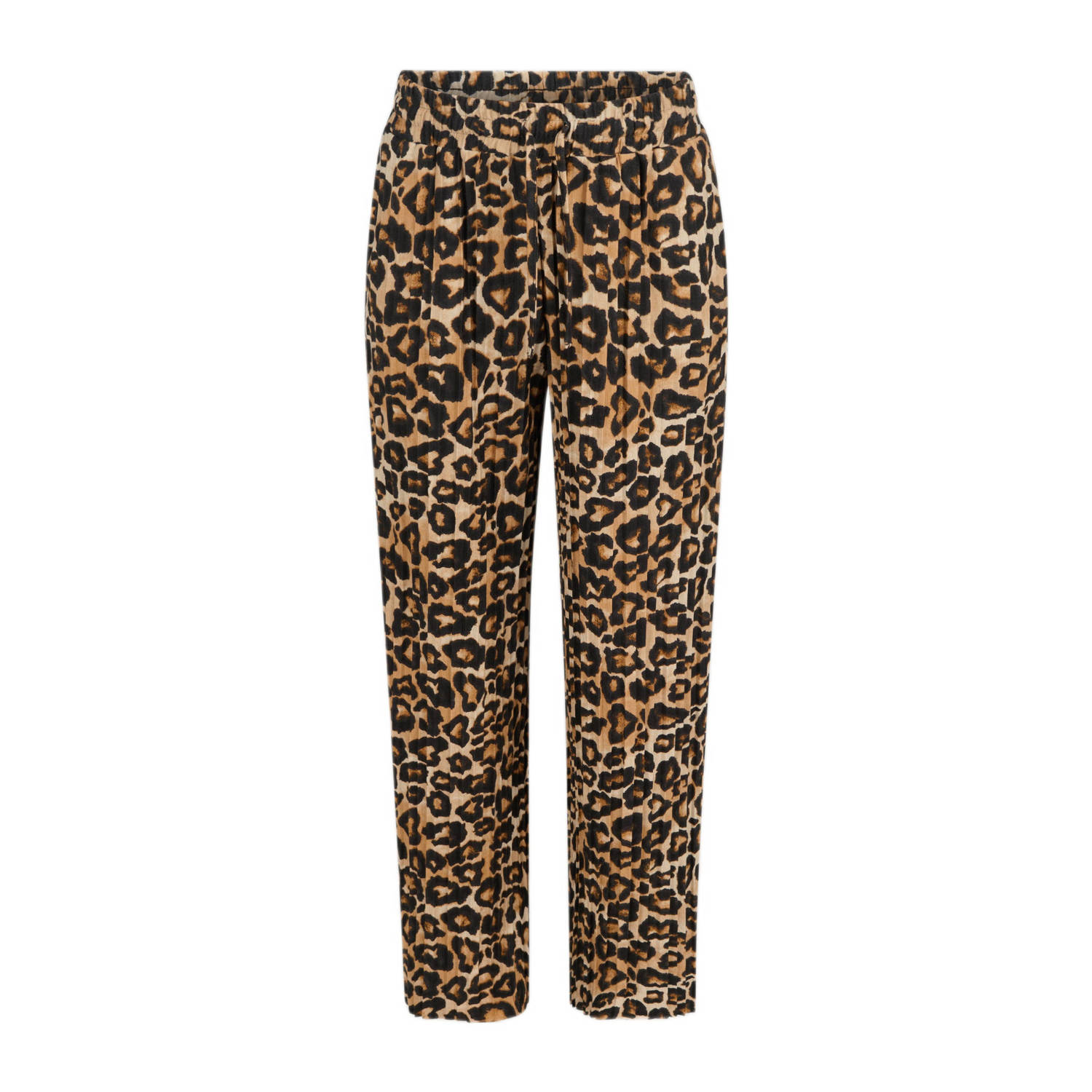 Shoeby high waist loose fit broek met dierenprint bruin