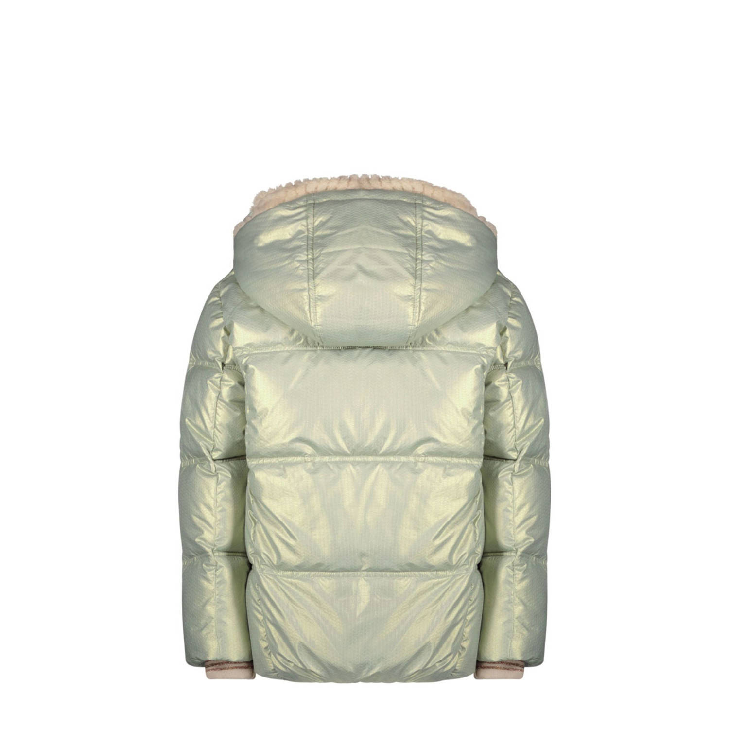 Like Flo quilted gewatteerde winterjas Amaya zachtgroen metallic beige