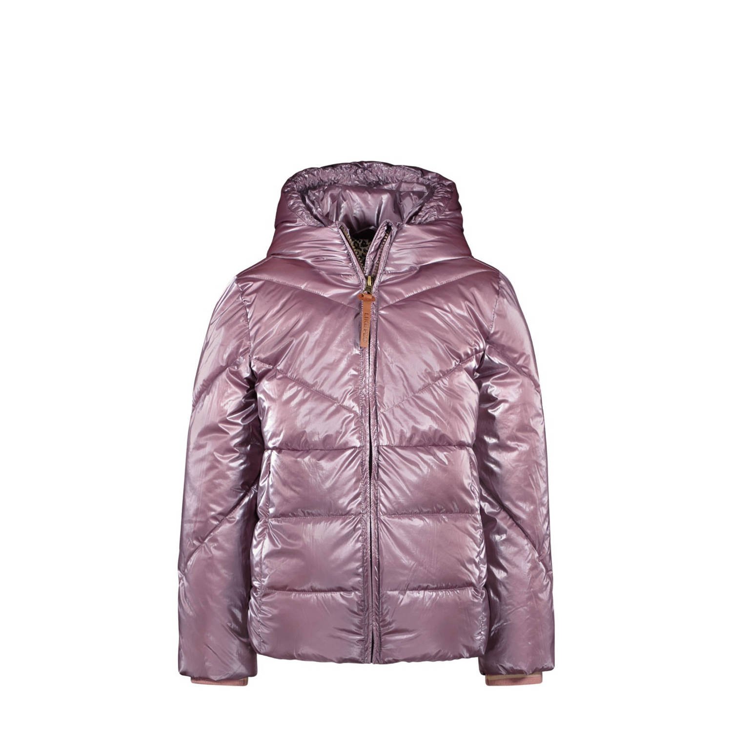 Like Flo quilted gewatteerde winterjas Ashley metallic warm roze Meisjes Polyamide Capuchon 134 140