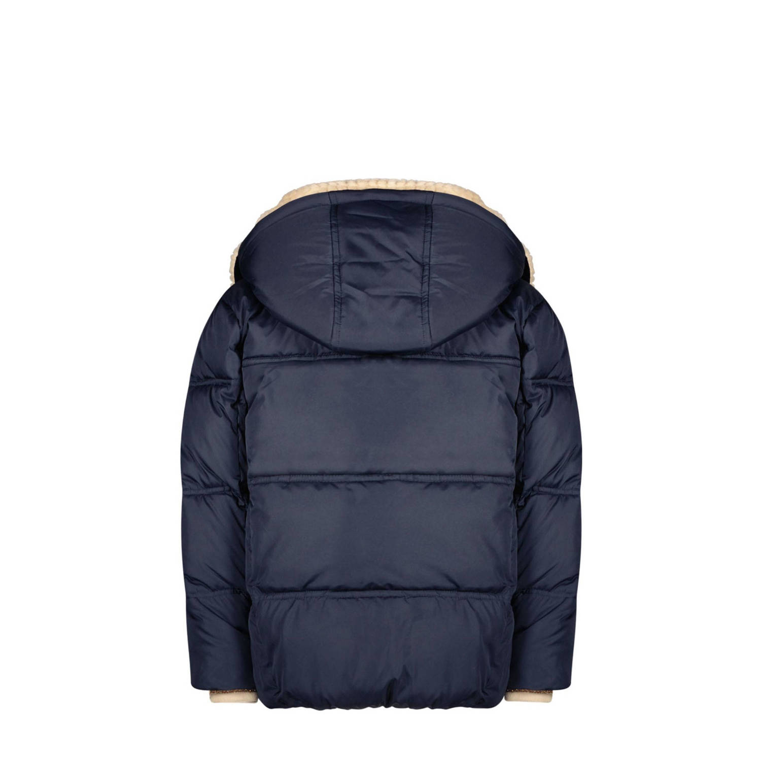 Like Flo quilted gewatteerde winterjas Amaya donkerblauw beige