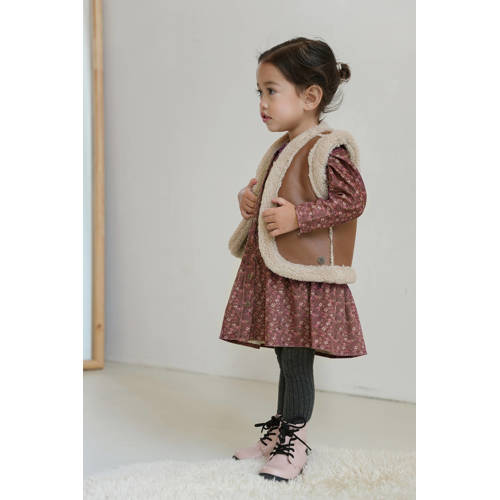 Like Flo imitatiebont gilet Gita cognac/ecru afbeelding