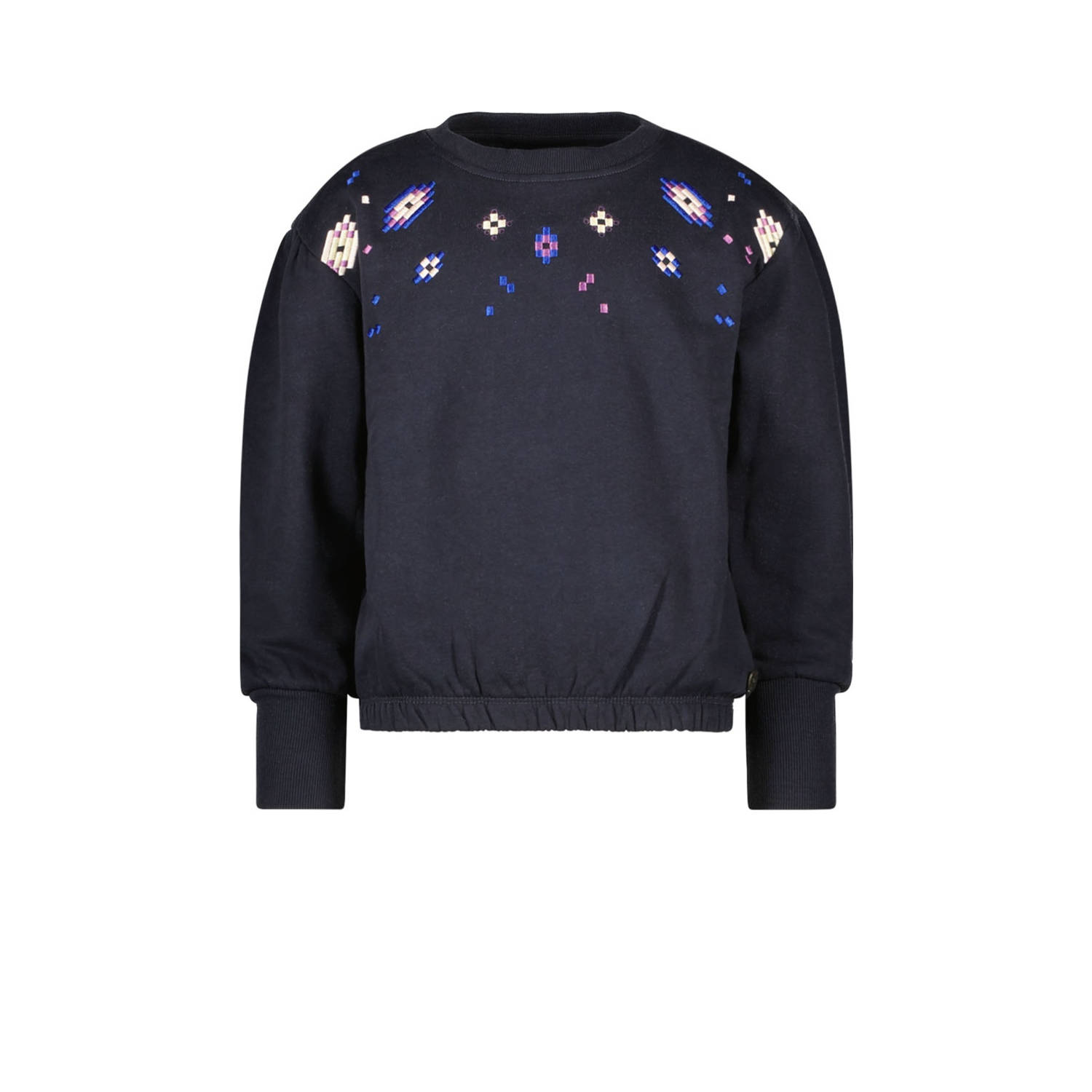 Like Flo gebloemde sweater Danee donkerblauw