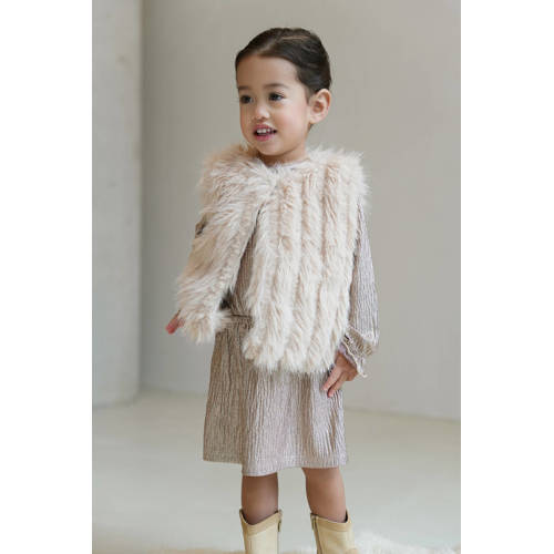Like Flo imitatiebont gilet Grace taupe afbeelding