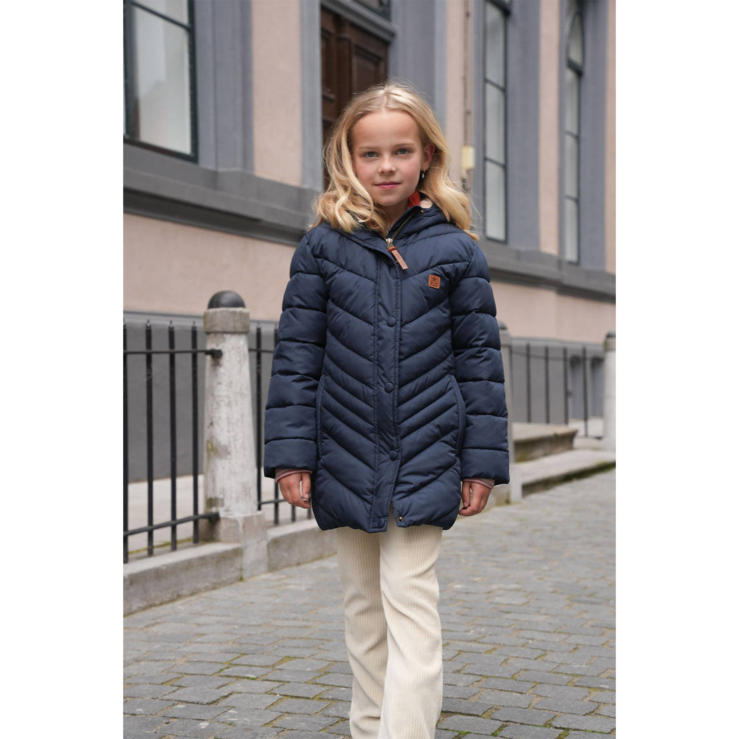 Like Flo quilted gewatteerde winterjas Alina donkerblauw